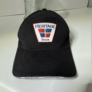 Vintage Black Baseball Cap With Embroidered Logo On Front And Back